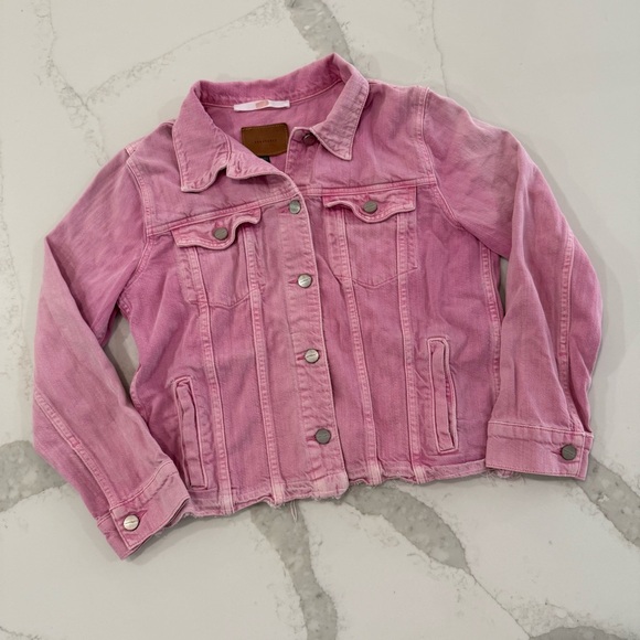Sanctuary Jackets & Blazers - Sanctuary Distressed ButtonFront Denim Jean Jacket Womens Small Wild Cherry Pink